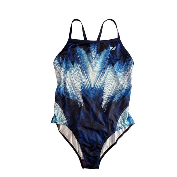 ZONE3 Women's Aztec 3.0 Strap Back Costume Size EU 38 Blue & White NWOT - Picture 1 of 11